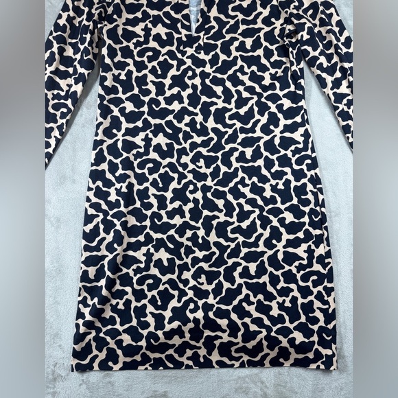 Diane Von Furstenberg DVF Silk Blend Navy Blue Light Peach Pink Tunic Dress 6 - Picture 6 of 16